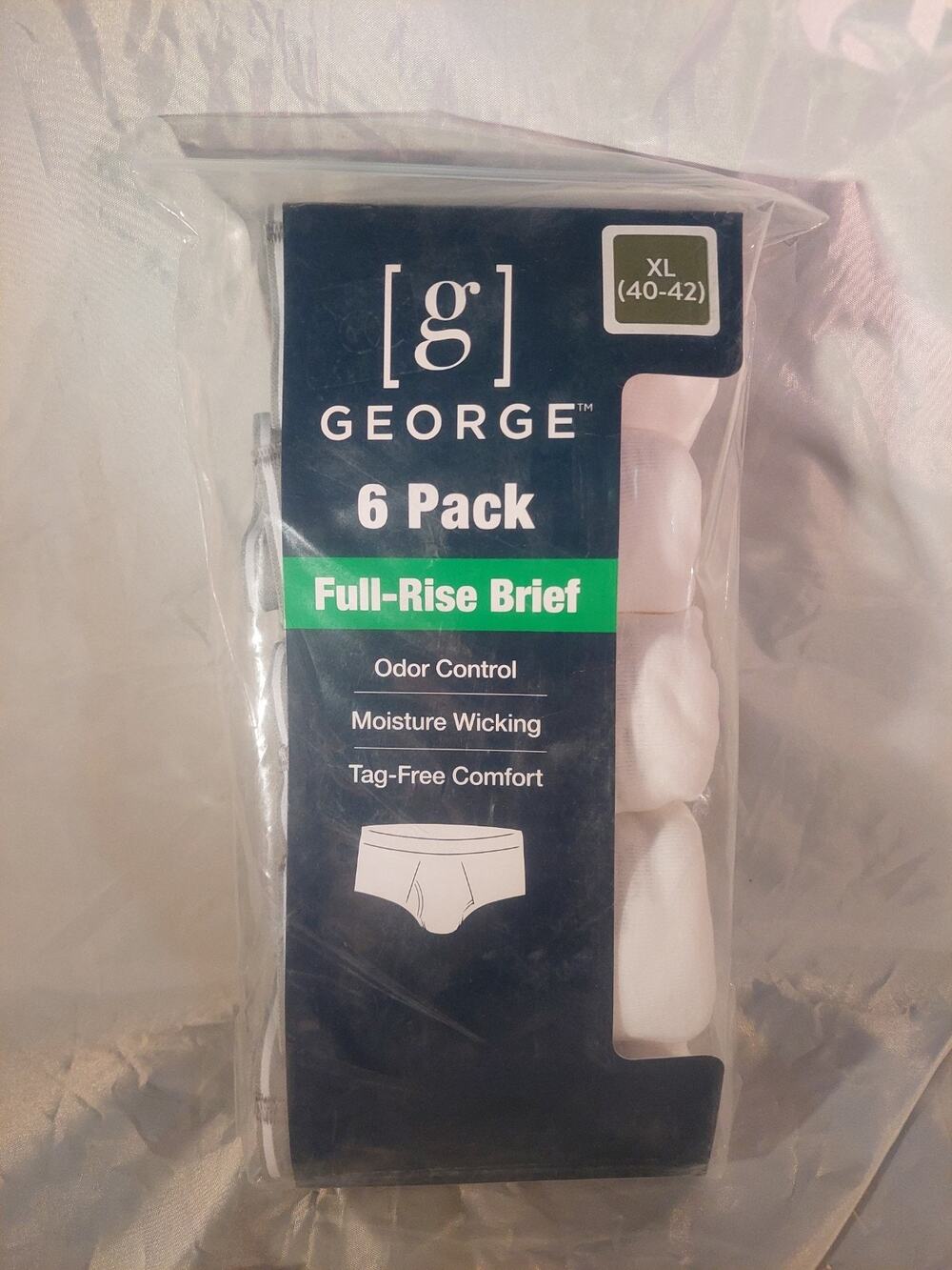 George Men's White Briefs Underwear 6-Pack Size XL 40-42 Brand NEW Unopened